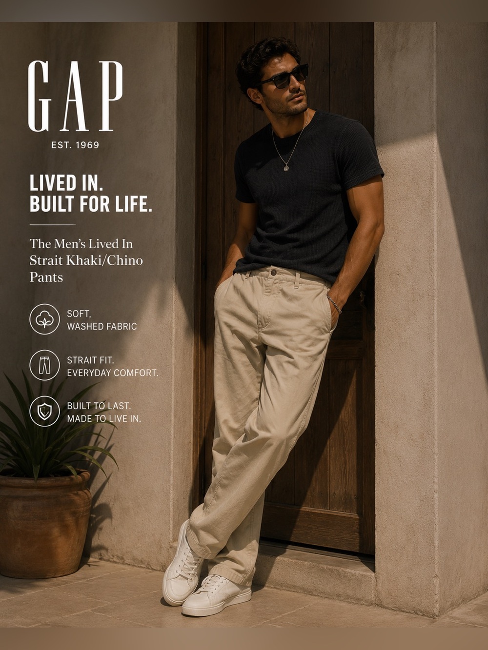 👖 The Gap Men’s Lived In Strait Khaki/Chino Pants